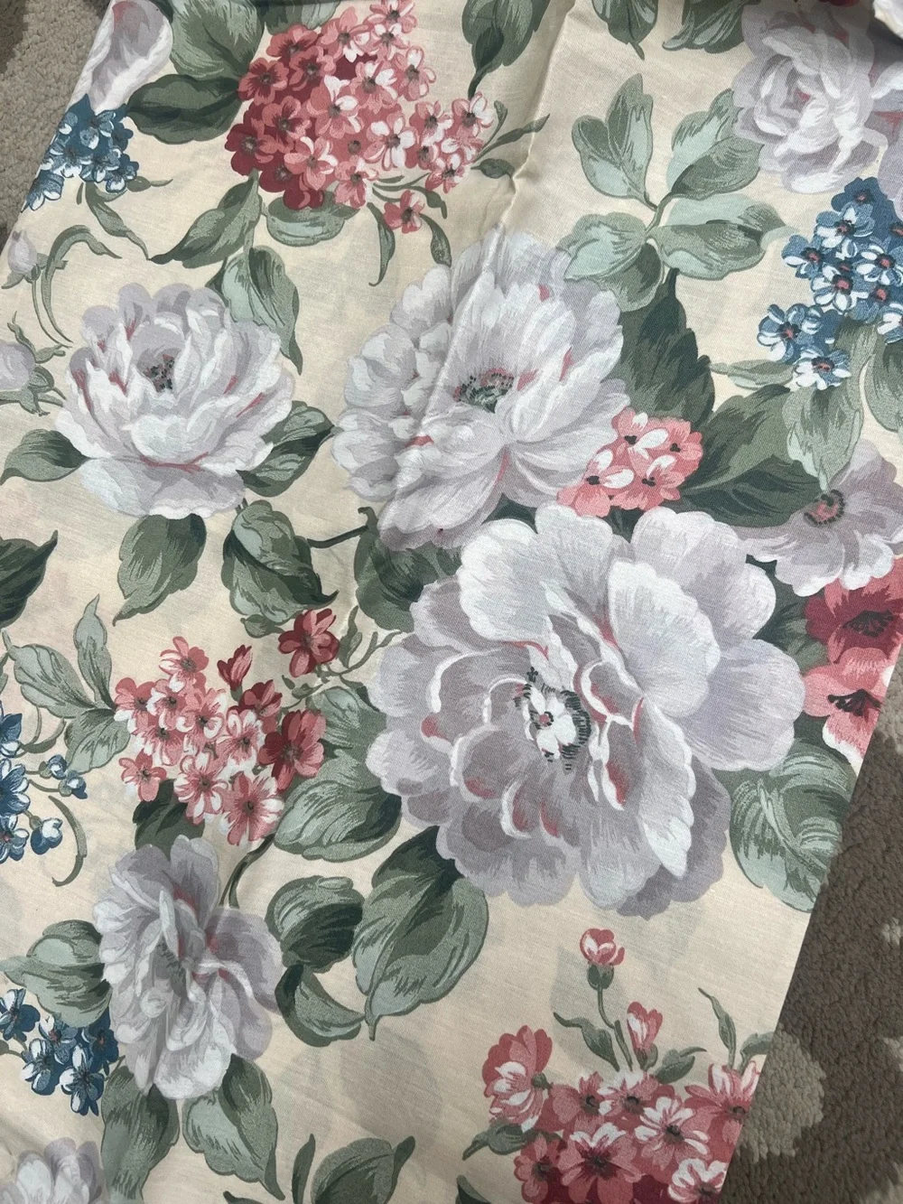 Crown Craft Williamsburg  Floral Garden Gable Ruffled Top Shower Curtain 72”L